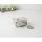 Miniature Silver Trinket Box with february birthstone amethyst gemstone