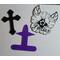 Cross, flower, and hand cross safety keychain designs