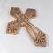 This Ten-Inch Rustic Fretwork Christian Cross Wall Hanging Art is handcrafted from reclaimed wood. Its intricate fretwork design adds unique texture and character, blending rustic charm with elegant design. It is a perfect focal point for any room.