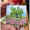 original painting lone tree with wildflower field, miniature refrigerator magnet, doll house artwork
