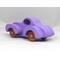 Wood Toy Car Handmade And Finished With Lavender Acrylic Paint and Amber Shellac Fat Fendered Coupe