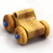 Handmade wooden toy pickup truck with a durable satin polyurethane finish and metallic sapphire blue trim from My Play Pal collection.