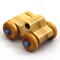 Handmade wooden toy pickup truck with a durable satin polyurethane finish and metallic sapphire blue trim from My Play Pal collection.