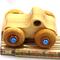 Handmade wooden toy pickup truck with a durable satin polyurethane finish and metallic sapphire blue trim from My Play Pal collection.