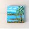 Refrigerator magnets hand painted little landscape lake painting with trees