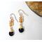 Citrine and Onyx Teardrop Gold Filled Earrings