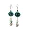 Long turquoise and black swirled cluster dangles