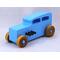 Handmade Wood Toy Car, Hot Rod Classic 1932 Sedan Painted with Baby Blue and Black Acrylic Paint