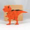 Handmade Wood Dinosaur Tray Puzzle with Amber Shellac and Orange Paint Finish. Freestanding and Versatile Toy for Kids of All Ages, Crafted in the USA with Traditional Woodworking Tools.