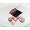 Tiny Hinge Lid Solid Copper Trinket Box with Nephrite Jade gemstone