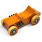 Handmade Wood Toy Car Hot Rod 1927 T-Bucket Amber Shellac Finish With Metallic Sapphire Blue and Black Trim
