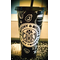 Black matte plastic cold cup with lid and straw.  White magical symbol background with skeleton siren logo and circle border saying reading "Witchy & Bitchy - Lil Bit Twitchy".