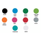 Color chart for available vinyl choices wiht circle swatches of each color and their name below.