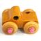 Handmade Wood Toy Pickup Truck with large wheels finished with amber shellac and pink trim. It is my Play Pal Collection's perfect push toy for small kids.