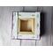 Photo of back of small square canvas
