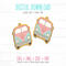 Retro Van Earrings SVG Laser Cut and Score File, Painted Example