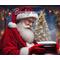 Santa with Snow Globe Digital Background