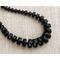 Black beaded necklace front