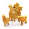 Handmade wooden toy stacking puzzle with five freestanding goats finished with a custom blend of nontoxic oils and waxes.