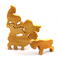 Handmade wooden toy stacking puzzle with five freestanding goats finished with a custom blend of nontoxic oils and waxes.