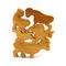 Handmade wooden toy stacking puzzle with five freestanding goats finished with a custom blend of nontoxic oils and waxes.