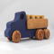 This handmade wooden Lorry truck is finished with navy blue acrylic paint and Amber Shellac. It is one of five towable trucks in this collection, available in many colors and unfinished. Custom Orders are welcome.