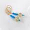 Citrine and blue apatite earrings dangle from 14K gold filled lever backs by MariesGems.