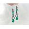 Faceted green onyx and faceted hematite earrings in sterling silver by MariesGems.