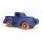 Toy Pickup Truck With Fat Fenders Handmade and PA handmade wooden toy pickup truck with large fenders, painted in nontoxic navy blue and metallic sapphire blue and finished with non-marring amber shellac on the wheels.ainted Navy Blue
