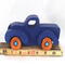 Toy Pickup Truck With Fat Fenders HanA handmade wooden toy pickup truck with large fenders, painted in nontoxic navy blue and metallic sapphire blue and finished with non-marring amber shellac on the wheels.dmade and Painted Navy Blue