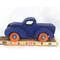 Toy Pickup Truck With Fat Fenders HanA handmade wooden toy pickup truck with large fenders, painted in nontoxic navy blue and metallic sapphire blue and finished with non-marring amber shellac on the wheels.dmade and Painted Navy Blue