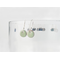 Petite Lichen Mint Green Enamel and Sterling Dangle Earrings