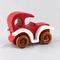 Wooden Toy Car Classic Vintage Style Sedan Painted Bright Red And White With Nonmaring Amber Shellac Wheels From My Bad Bob's Custom Motors Collection