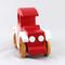 Wooden Toy Car Classic Vintage Style Sedan Painted Bright Red And White With Nonmaring Amber Shellac Wheels From My Bad Bob's Custom Motors Collection