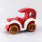 Wooden Toy Car Classic Vintage Style Sedan Painted Bright Red And White With Nonmaring Amber Shellac Wheels From My Bad Bob's Custom Motors Collection