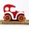 Wooden Toy Car Classic Vintage Style Sedan Painted Bright Red And White With Nonmaring Amber Shellac Wheels From My Bad Bob's Custom Motors Collection