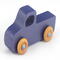 Handmade wooden toy pickup truck handmade and painted navy blue with amber shellac wheels and metallic sapphire blue trim. It's a little blue truck from my Play Pal Collection.