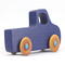 Handmade wooden toy pickup truck handmade and painted navy blue with amber shellac wheels and metallic sapphire blue trim. It's a little blue truck from my Play Pal Collection.