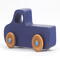 Handmade wooden toy pickup truck handmade and painted navy blue with amber shellac wheels and metallic sapphire blue trim. It's a little blue truck from my Play Pal Collection.