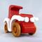Wooden Toy Car Classic Vintage Style Coupe Painted Bright Red And White With Nonmaring Amber Shellac Wheels From My Bad Bob's Custom Motors Collection