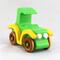 A handmade wooden toy car vintage style coupe painted nontoxic bright green and yellow with spoked wheels finished with nonmarring amber shellac, from my  Bad Bob's Custom Motors Collection.