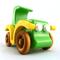 A handmade wooden toy car vintage style coupe painted nontoxic bright green and yellow with spoked wheels finished with nonmarring amber shellac, from my  Bad Bob's Custom Motors Collection.