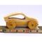 Handmade wooden toy car, two-tone clear and amber shellac finish. Part of my Speedy Wheels Collection.