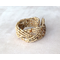 Sandy earth tone beaded and braided cuff bracelet