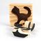 Handmade wooden two-piece tray puzzle toy puzzle black kitten, cat made from select grade hardwood, and hand painted. Puzzle from the Puzzle Pals Collection.