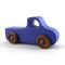 Handmade wood toy truck painted blue with metallic sapphire blue trim and nonmarking amber shellac wheels from my Play Pal Collection.