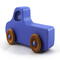 Handmade wood toy truck painted blue with metallic sapphire blue trim and nonmarking amber shellac wheels from my Play Pal Collection.