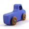 Handmade wood toy truck painted blue with metallic sapphire blue trim and nonmarking amber shellac wheels from my Play Pal Collection.
