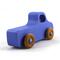 Handmade wood toy truck painted blue with metallic sapphire blue trim and nonmarking amber shellac wheels from my Play Pal Collection.