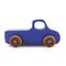 Handmade wood toy truck painted blue with metallic sapphire blue trim and nonmarking amber shellac wheels from my Play Pal Collection.